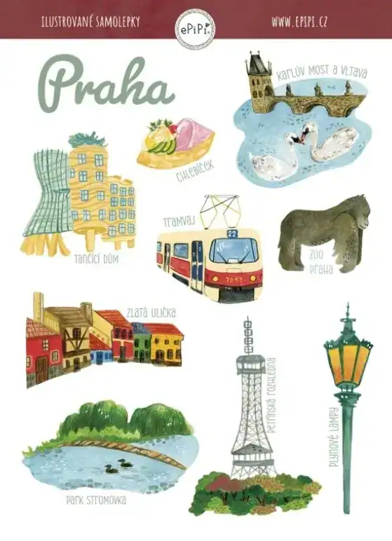 O Praze pro děti - Samolepky Praha